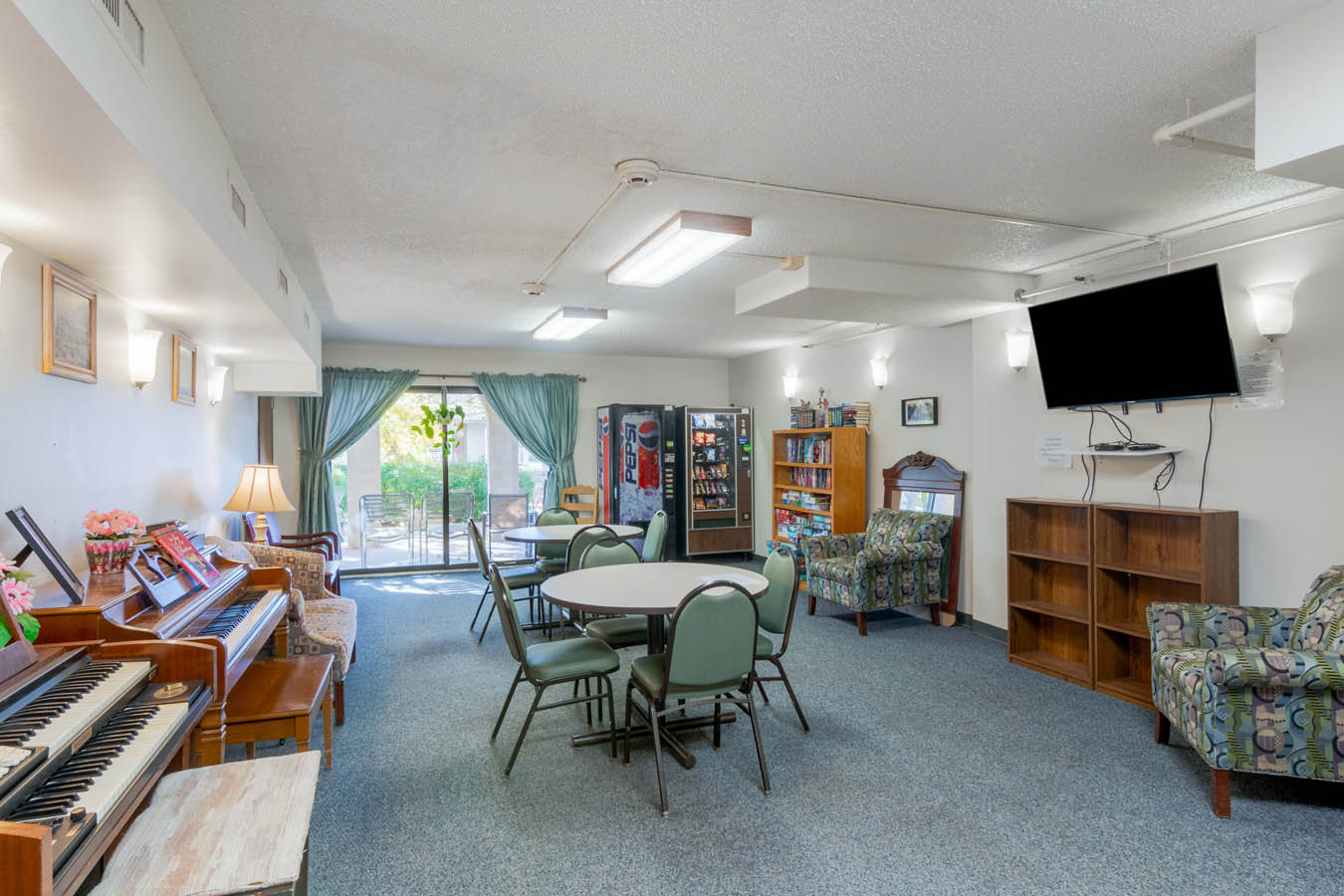 room with table and chairs