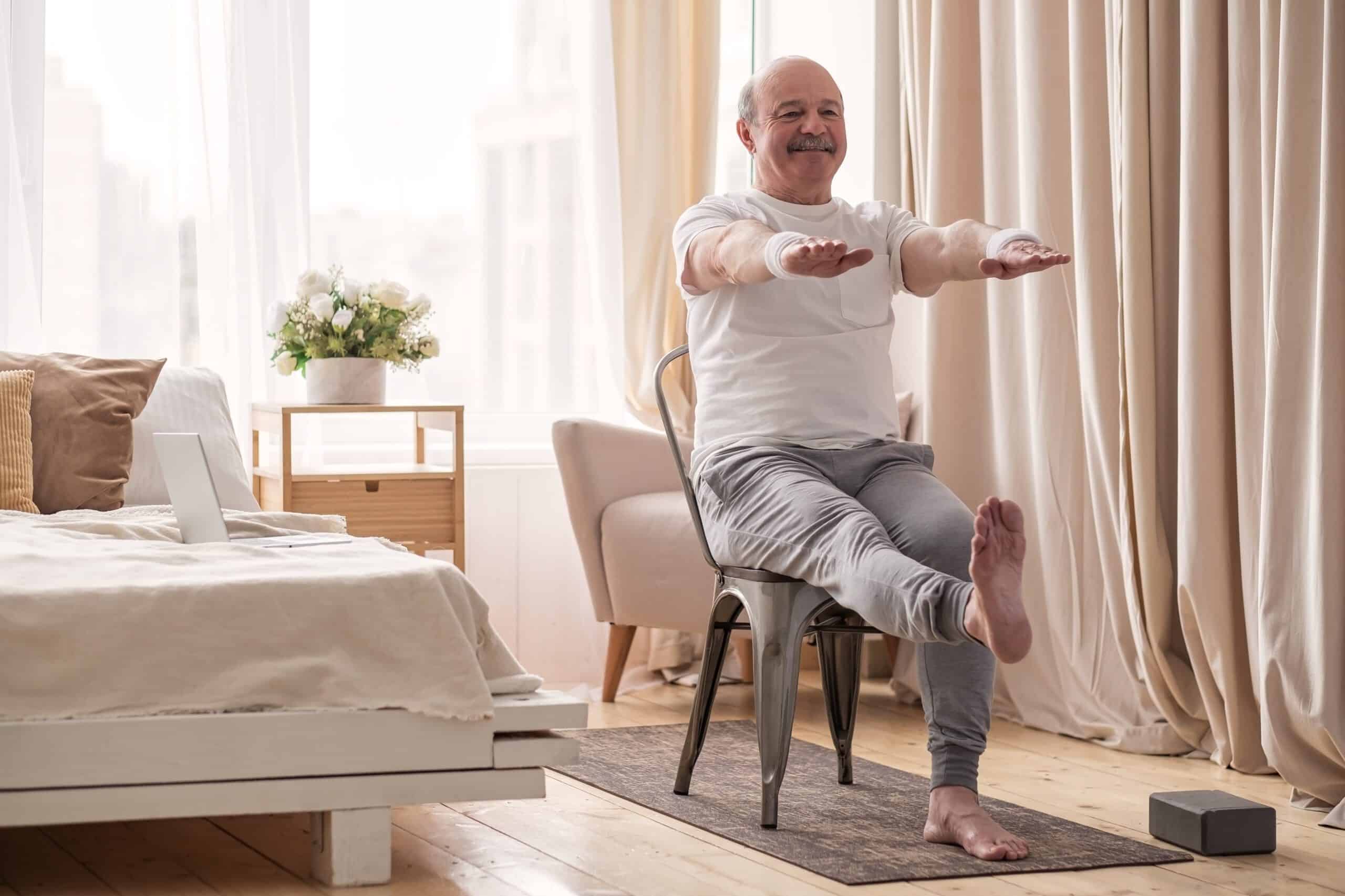 Seated Upper Arm and Shoulder Stretch For Older Adults — More Life