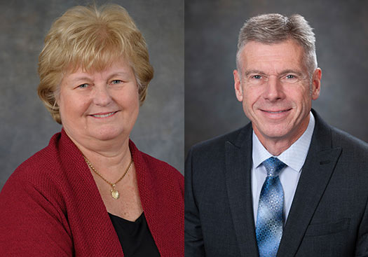 Headshot of Virginia Barney and Rob Maloney.